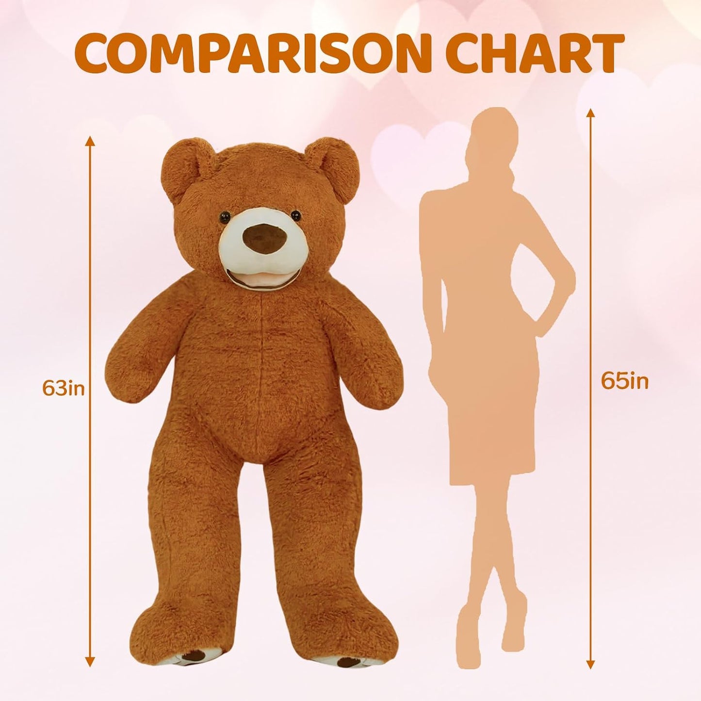SRANWOW Oso de peluche gigante súper suave con detalles de pata (ma...