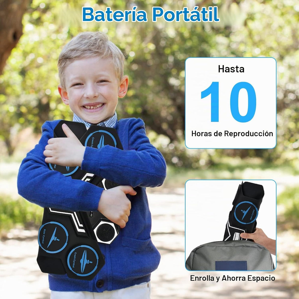 Conjunto de batería electrónica, Marrilley, 9 almohadillas con entr...