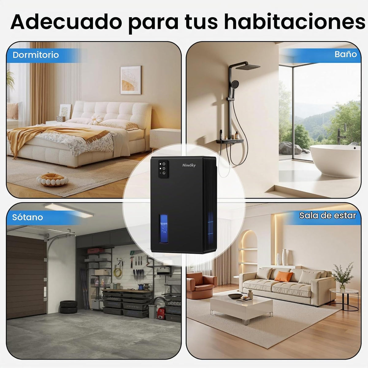 Deshumidificadores para el hogar, deshumidificador de 1000 pies cua...