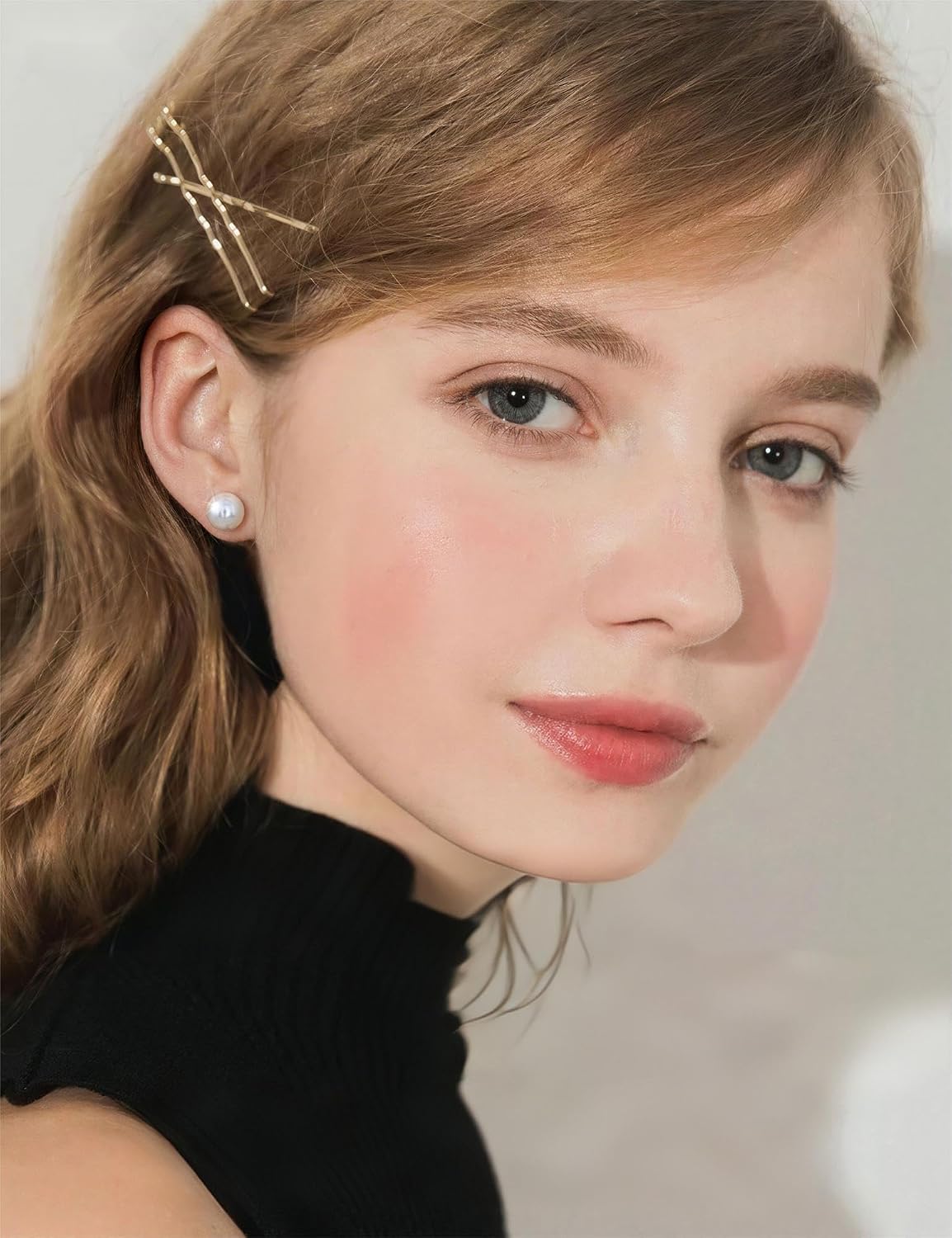 Aretes de tuerca chapados en oro de 14 quilates para mujer, hipoale...