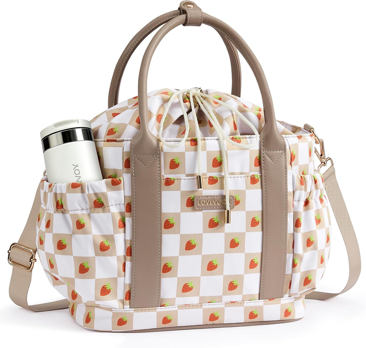 LOVEVOOK Drawstring Insulated Lunch Bag Women,Adult Lunch Box,Blue...