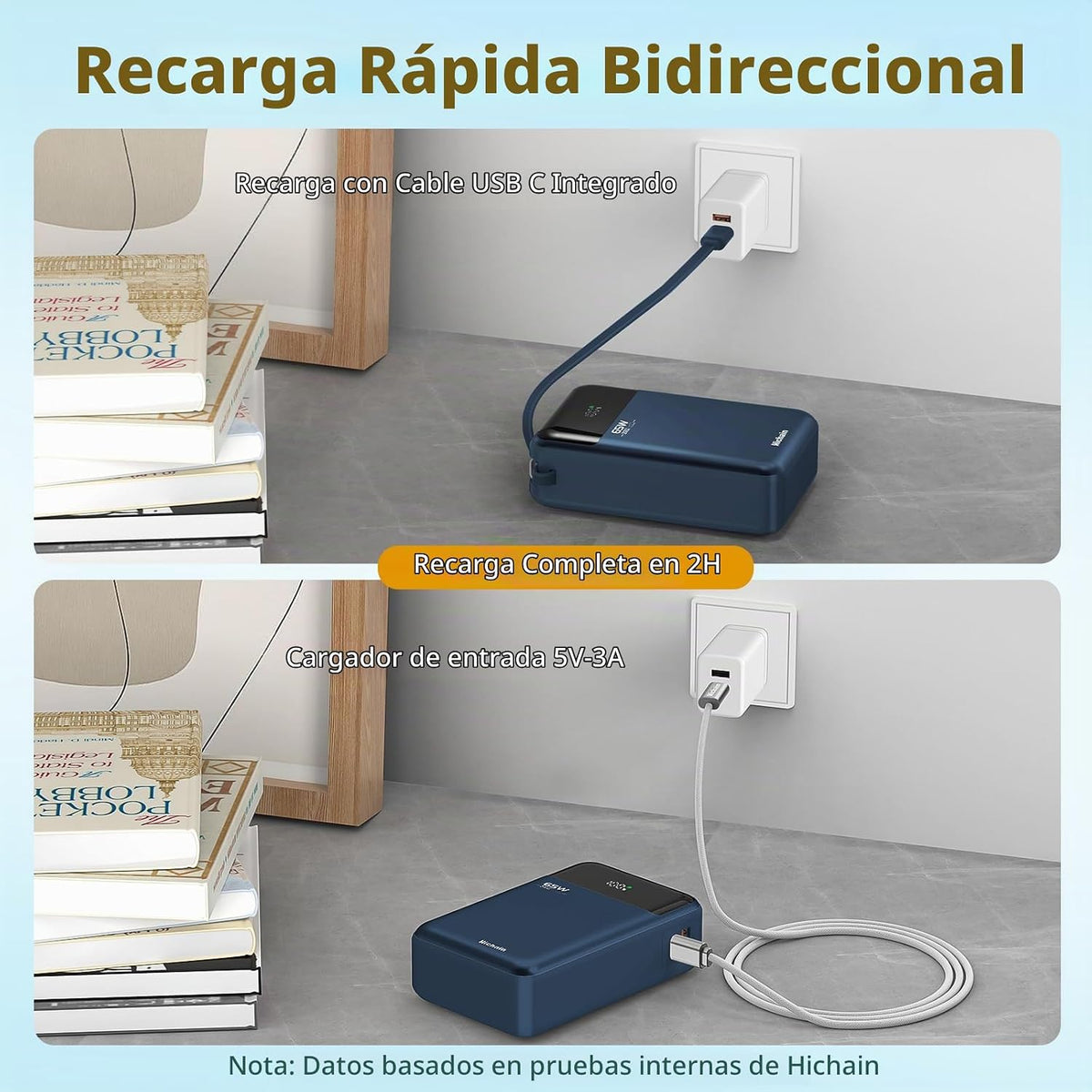 Hichain Laptop Power Bank 65W Cargador Portátil 20000mAh Azul | Car...