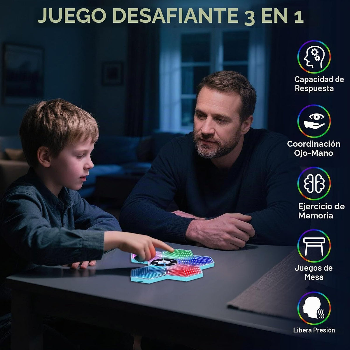 ETPlanet Juego de memoria iluminado, juguetes electrónicos de mano...