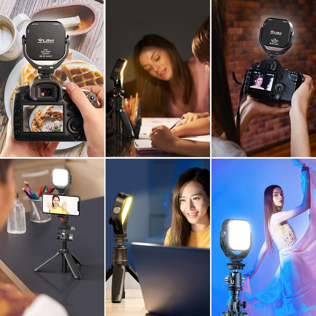 ULANZI VL66 Luz LED ajustable bicolor recargable 2500-6500K - Mini...