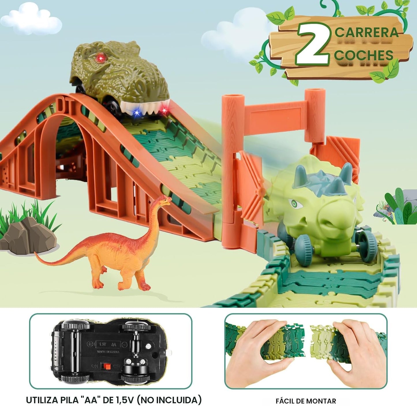 GIAT Juguetes de Pista de Dinosaurios - Los Mejores Regalos de Cump...