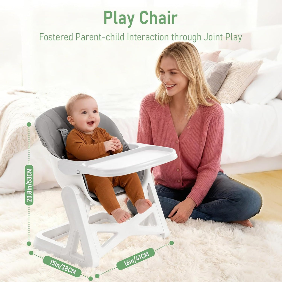 Silla alta para bebé, para bebés y niños pequeños, silla alta conve...