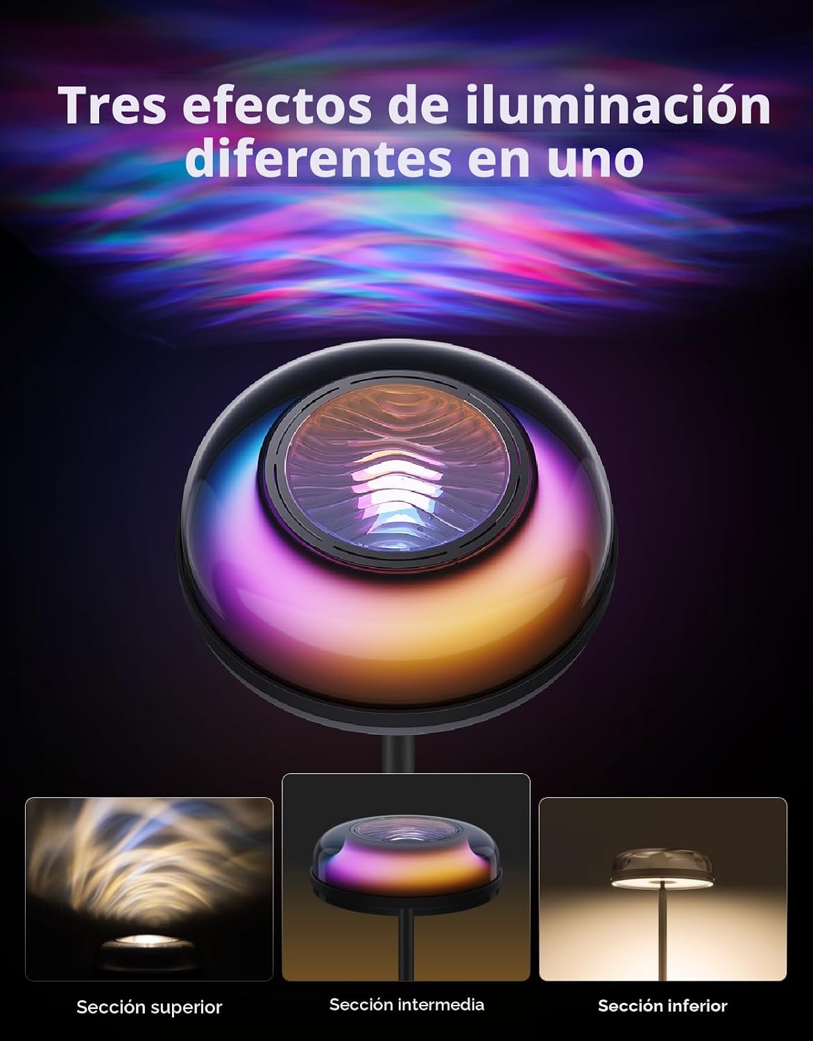 Govee Lámpara de pie Uplighter para sala de estar, proyector de ond...