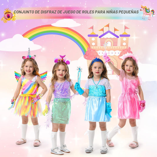 LIMIROLER Ropa de vestir de princesa para niña, disfraz de juego de...