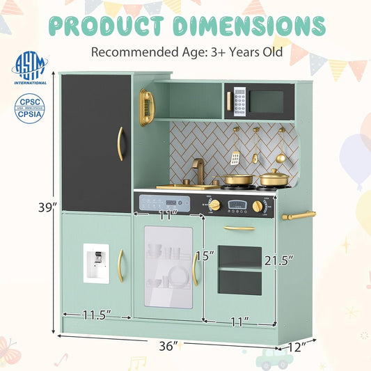Costzon Juego de cocina para niños, juego de juguetes de cocina de...