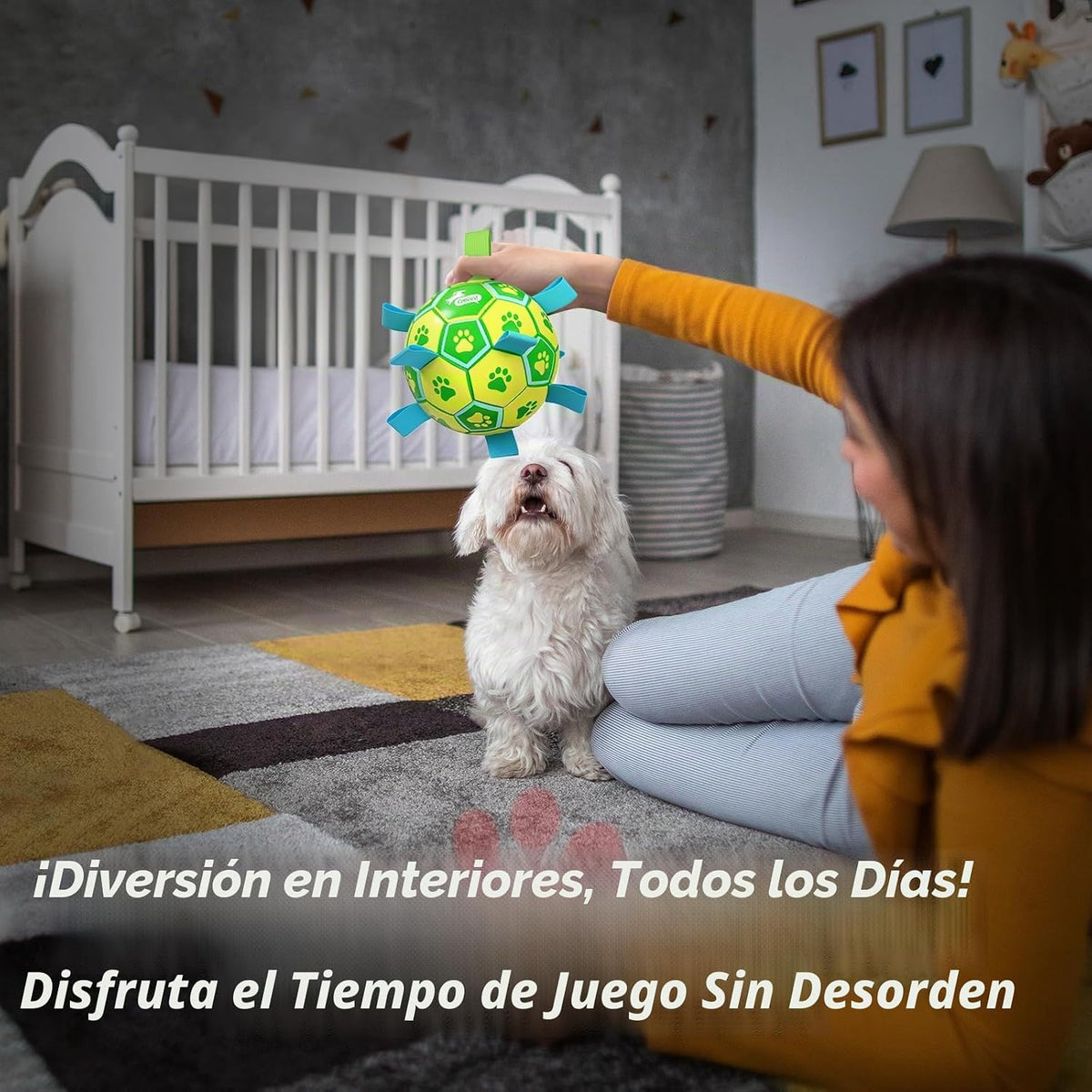 QDAN Juguetes para perros Pelota de fútbol - Bolas duraderas para p...