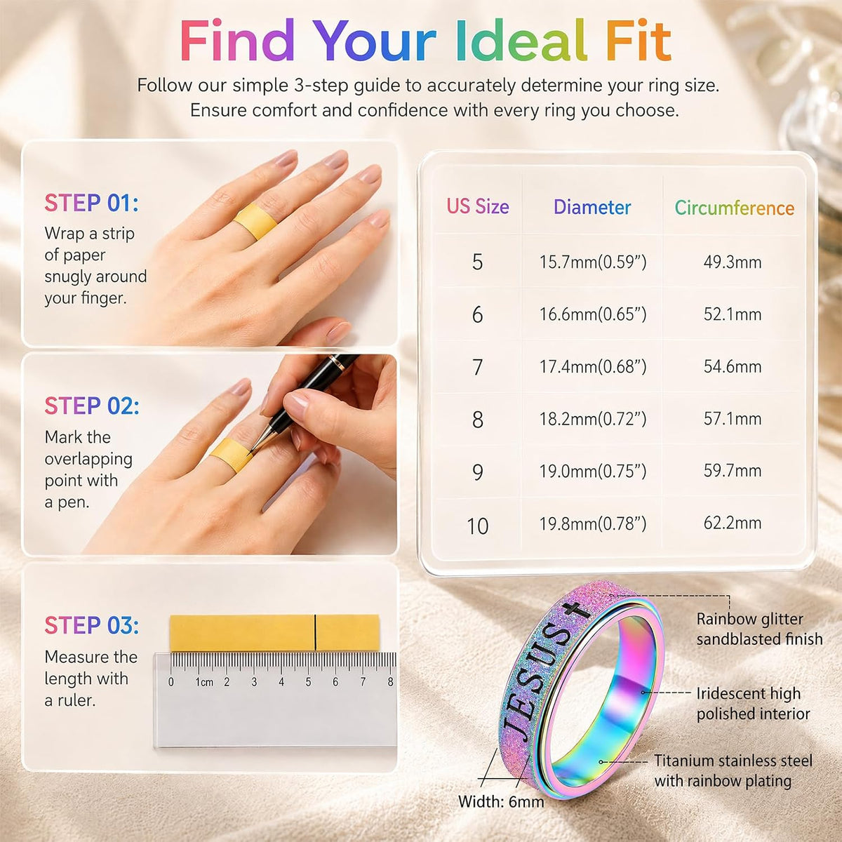 Anillo de ansiedad giratorio para mujeres: juguetes para jugar con...