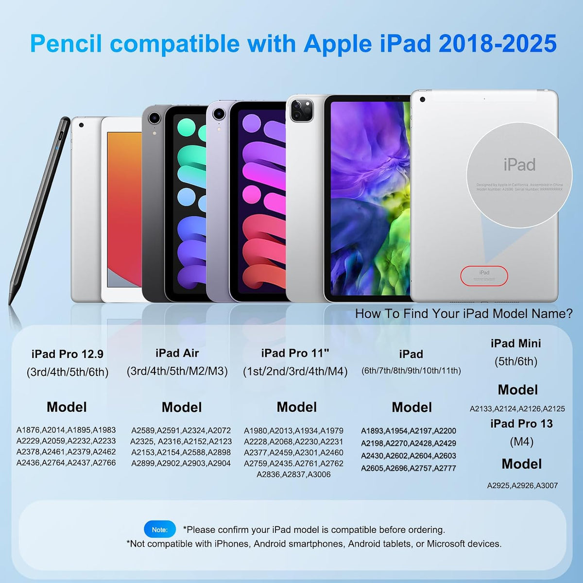 Lápiz capacitivo para iPad Apple: Carga rápida para lápiz de Apple...