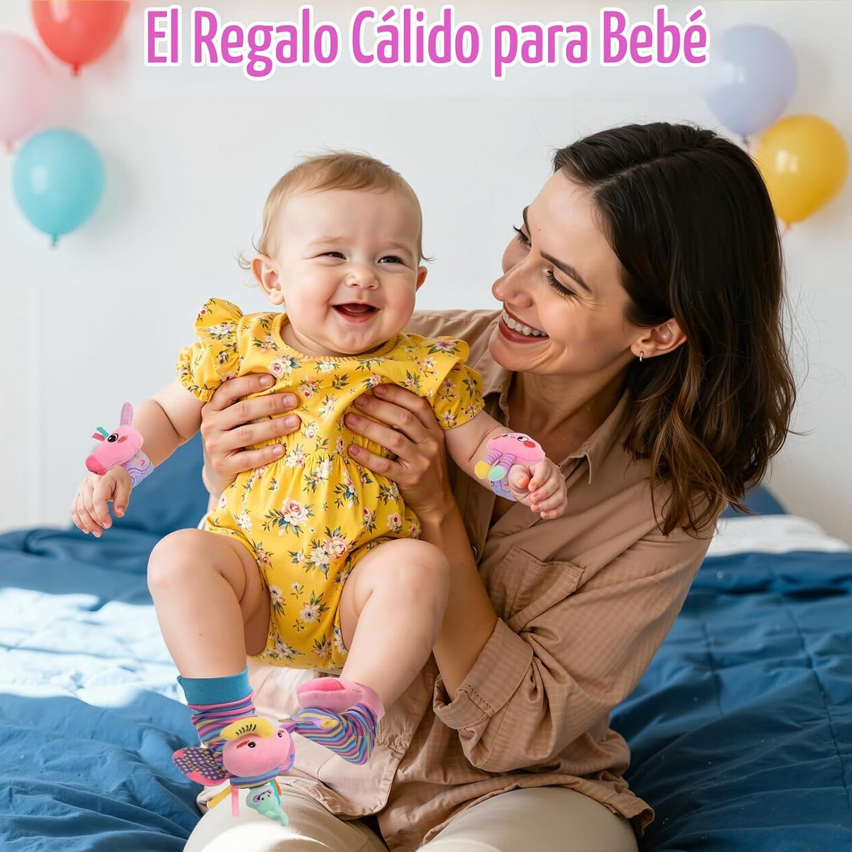 MPQMPQ Calcetines con Sonajero de Muñeca y Buscador de Pies para Ni...