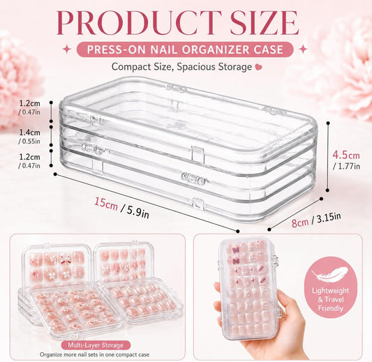 XSHQGZRX Estuche organizador de uñas con tres pliegues a presión |...