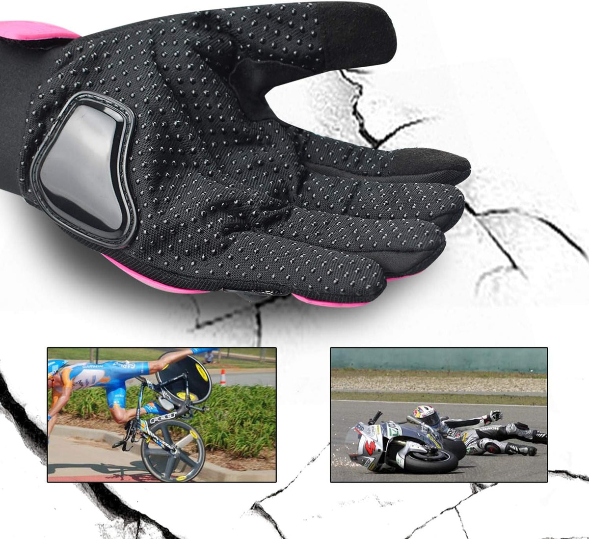 ELCYCO - Guantes de motocicleta para mujer con pantalla táctil, par...