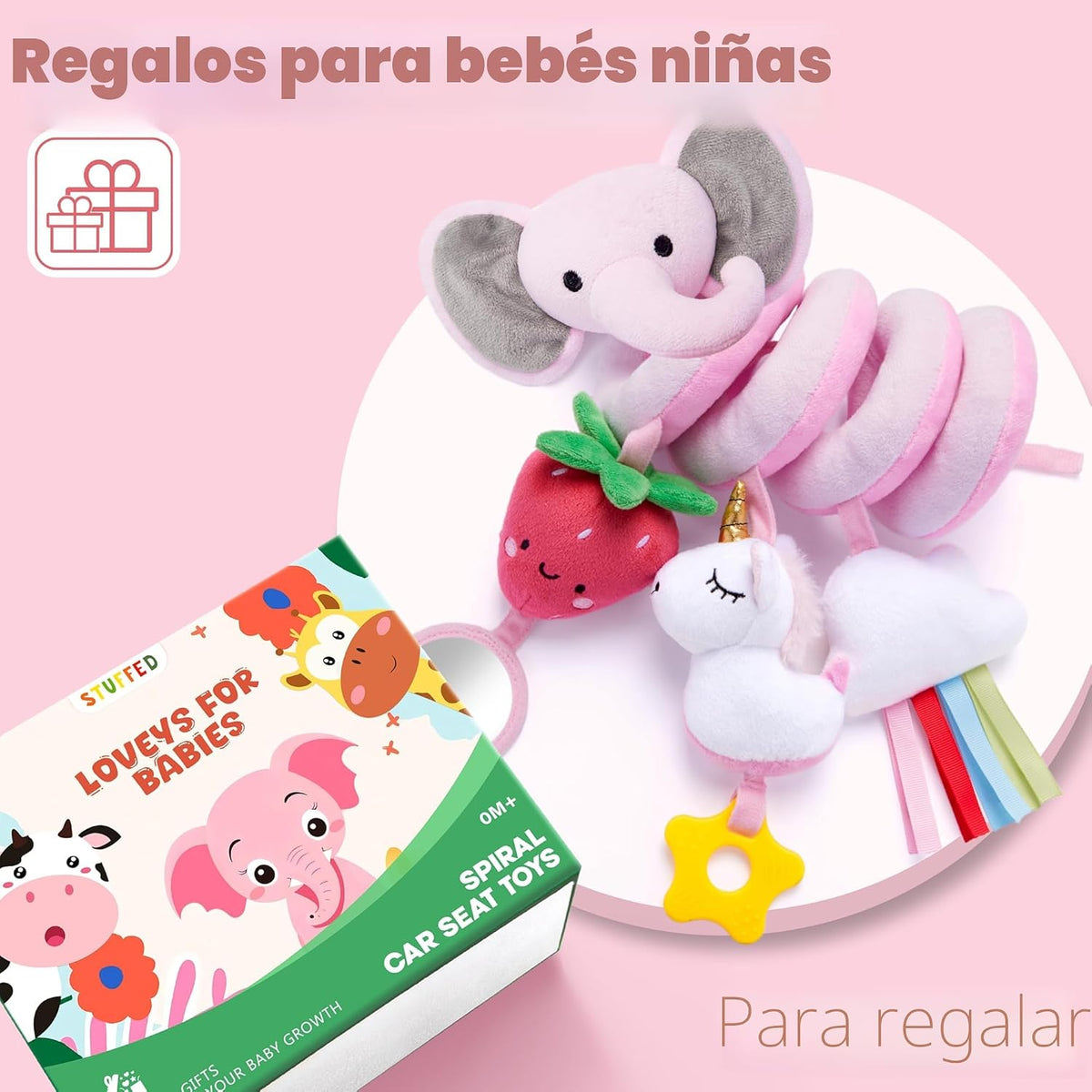 Juguetes de asiento de coche en espiral para bebés niñas de 0 a 6 m...