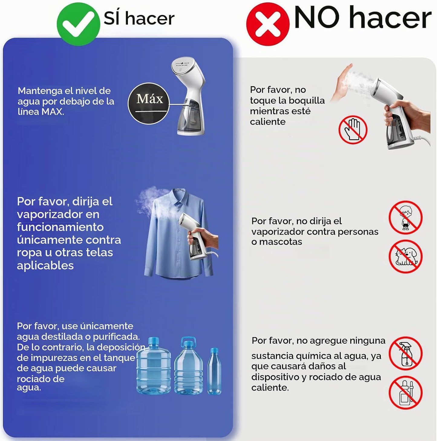 OGHom Vaporizador para ropa, removedor de arrugas portátil de mano,...