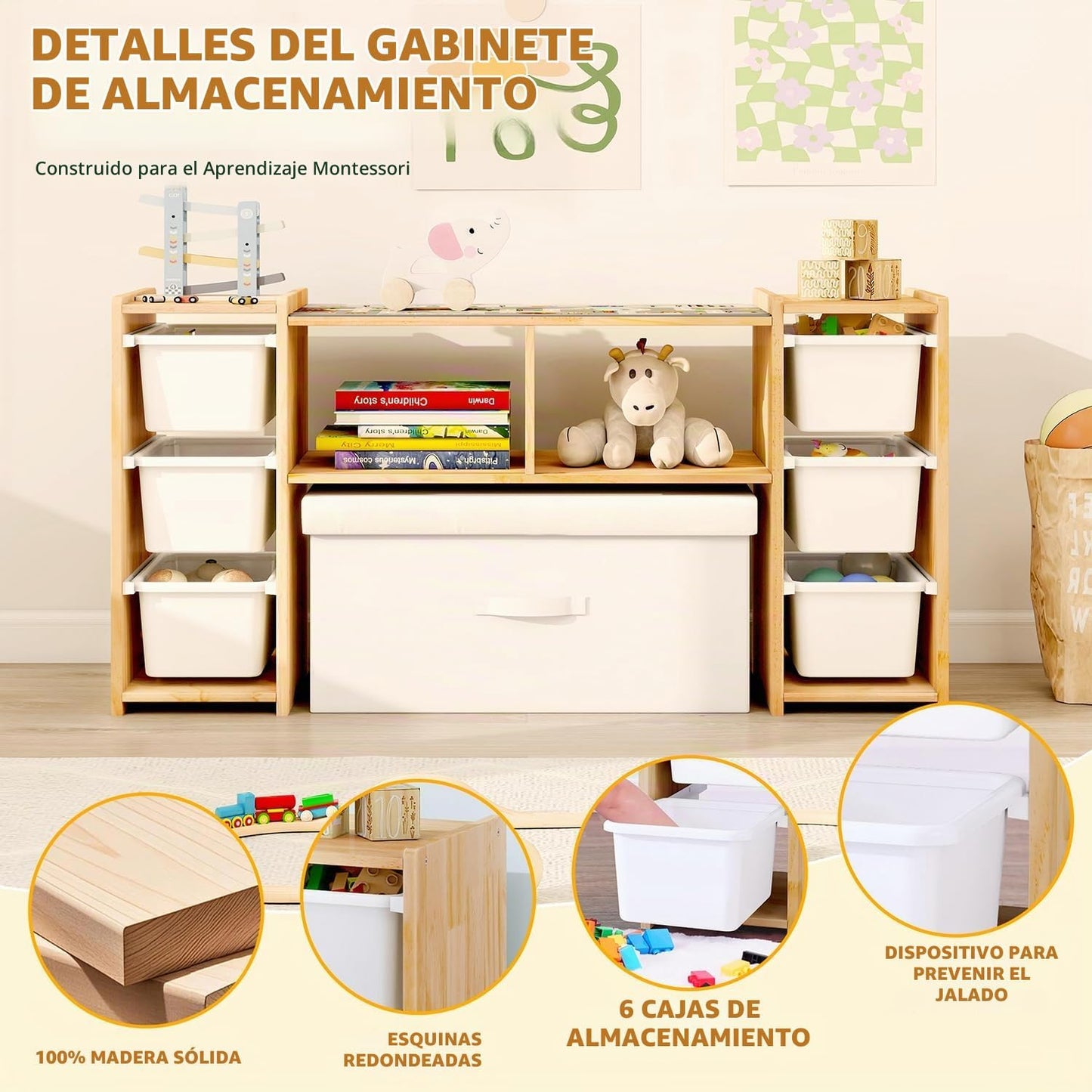 MallBest Estantería Montessori para Niños - 100% Madera de Pino Mac...