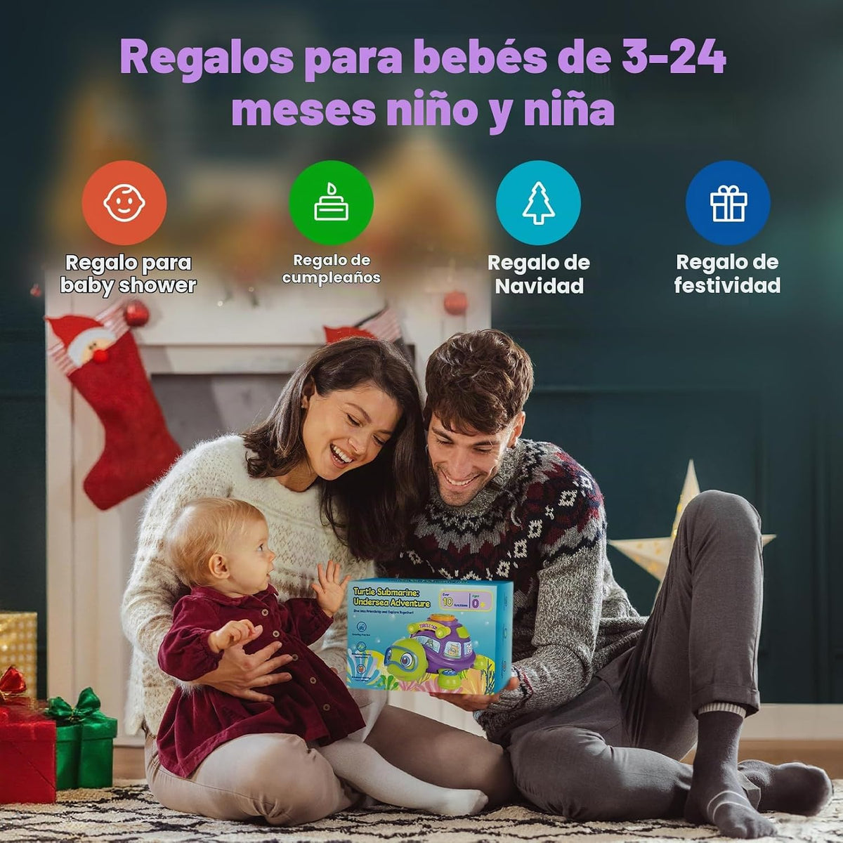 Zardali Juguetes para bebés de 6 a 12 meses, juguete musical de tor...