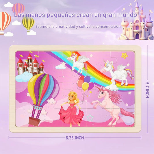 Rompecabezas de madera para niños de 3 a 5 años, conjunto de 4 paqu...