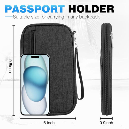 Cartera de pasaporte para familia con RFID, organizador de document...