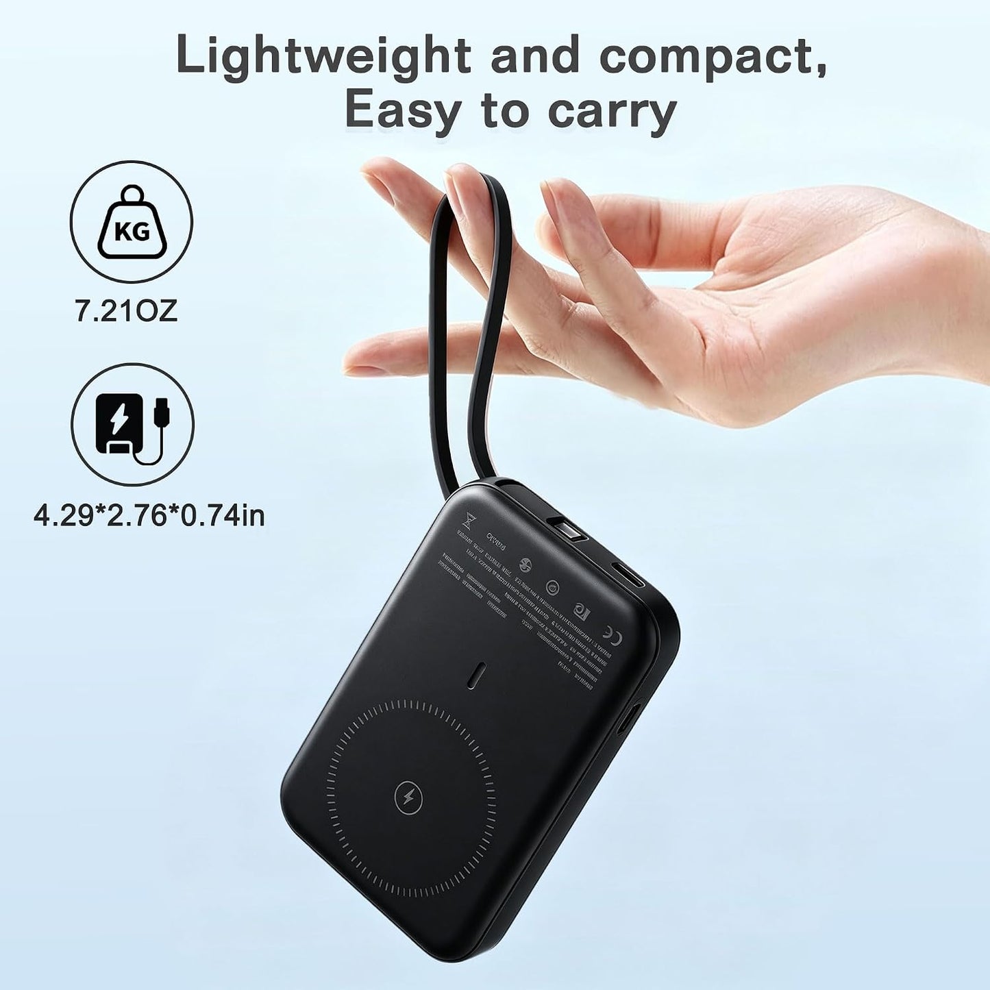 VONUV Banco de energía magnético de 10000 mAh, cargador rápido con...