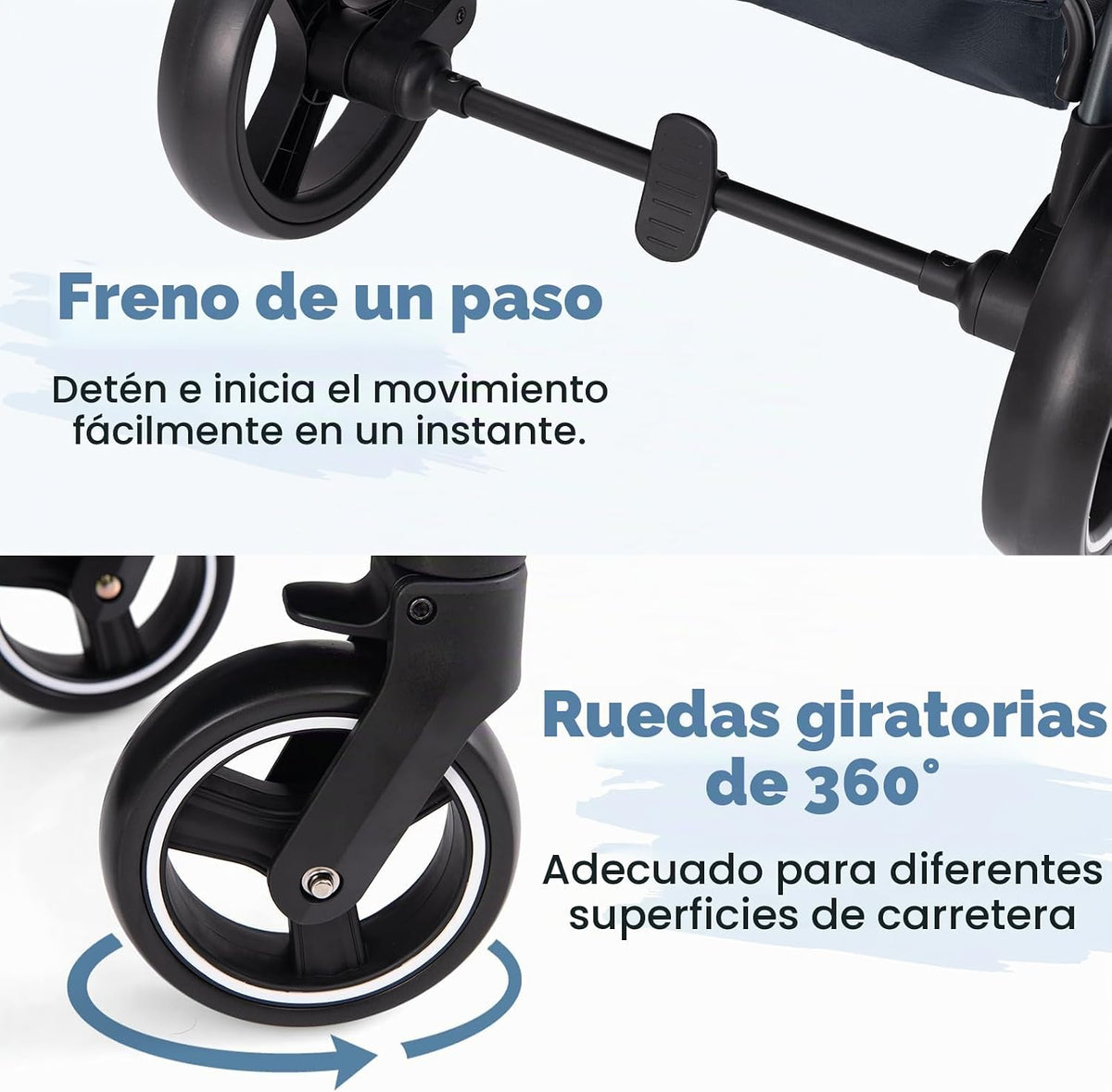 INFANS Cochecito de bebé 2 en 1, cuna convertible para recién nacid...