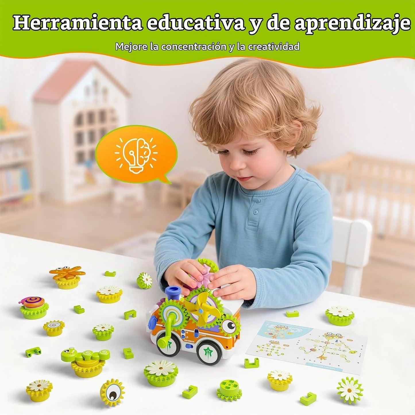 Juguetes de construcción de engranajes para niños a partir de 3 año...