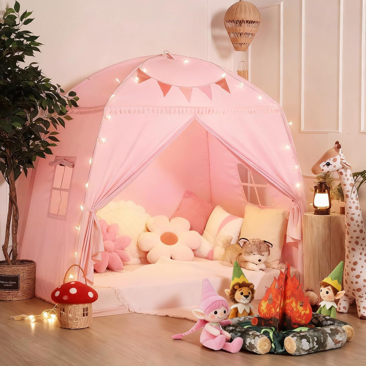 Sumbababy Tienda de Campaña Grande Tipo Tipi para Niños: con Luces...