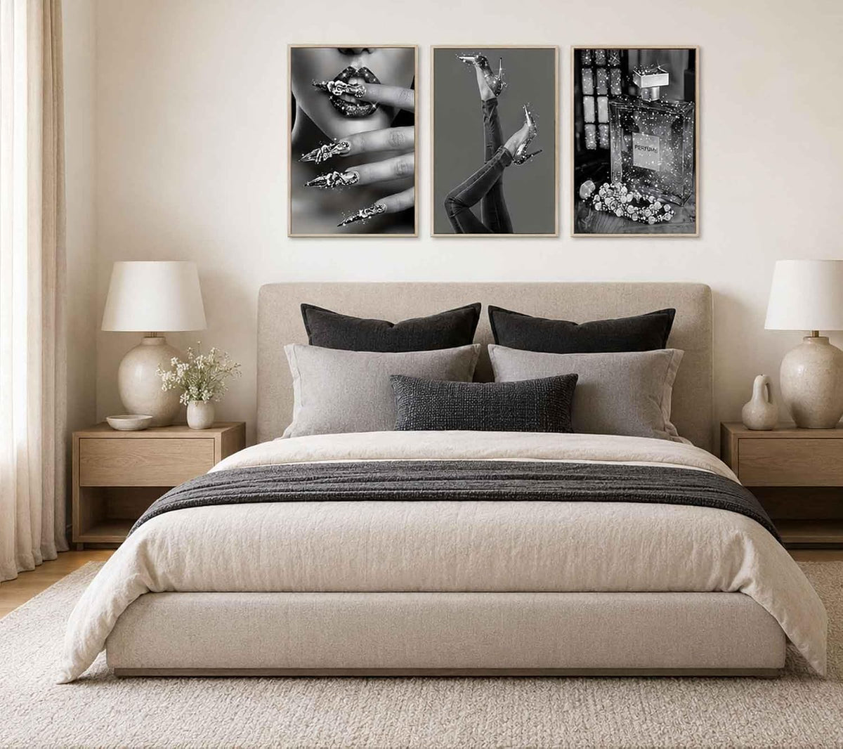Arte de pared moderno para mujer, arte de pared con estilo en blanc...