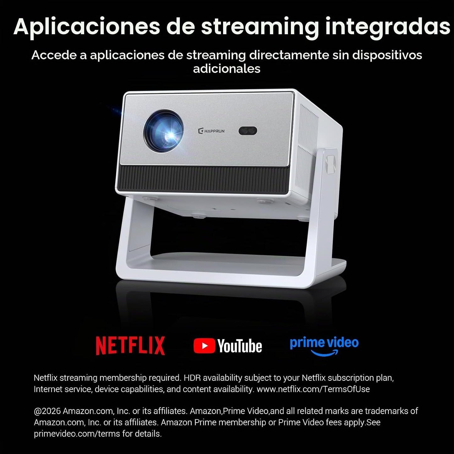 Mini proyector inteligente, proyector portátil con WiFi y Bluetooth...