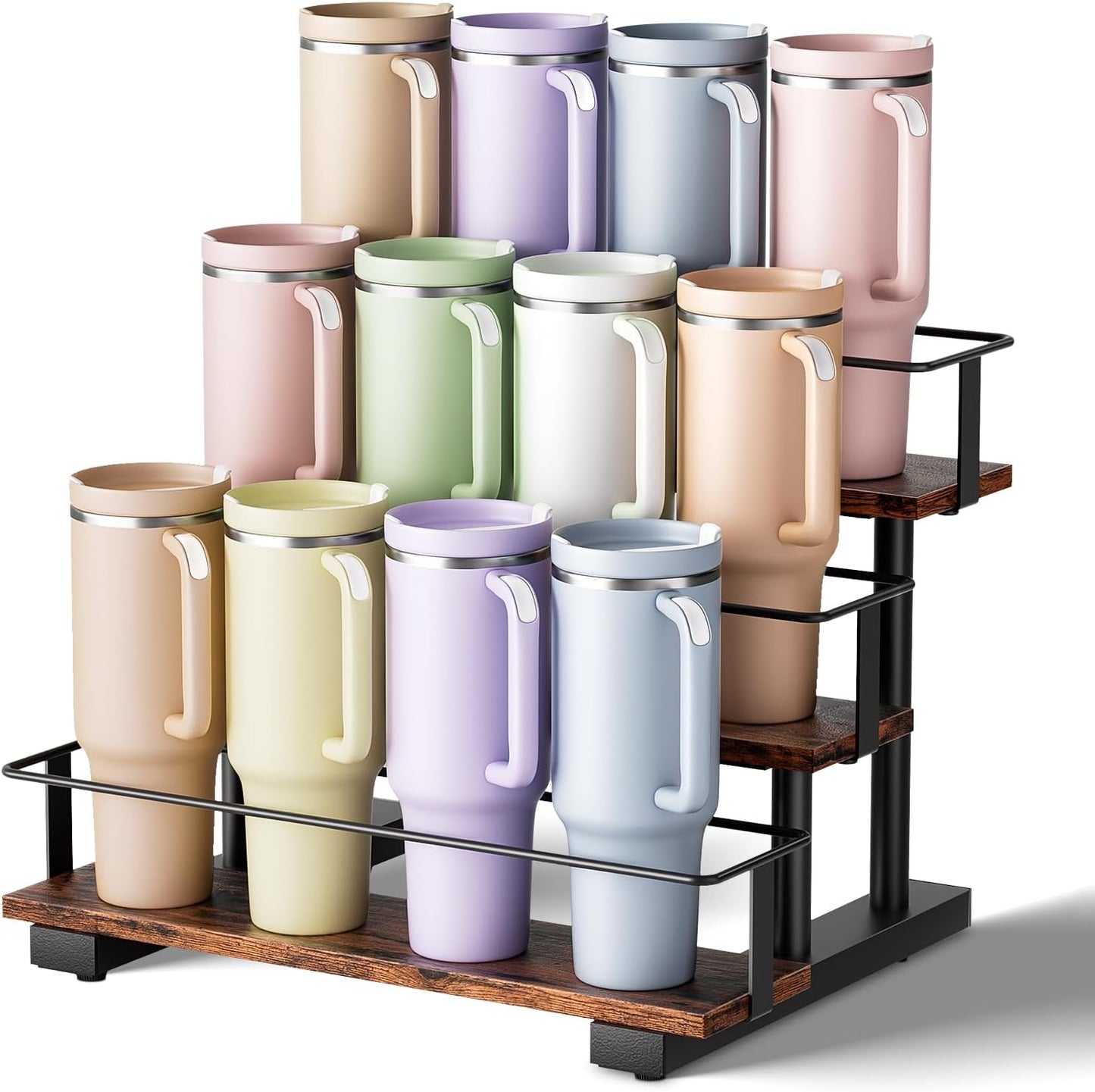Organizador de botellas de agua de 4 niveles para vaso Stanley de 4...