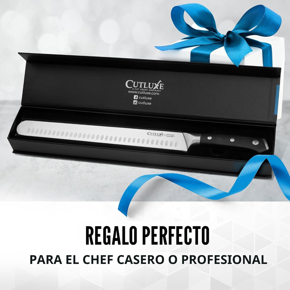 Cutluxe Cuchillo de pechuga, cuchillo para tallar y rebanar de 12 p...