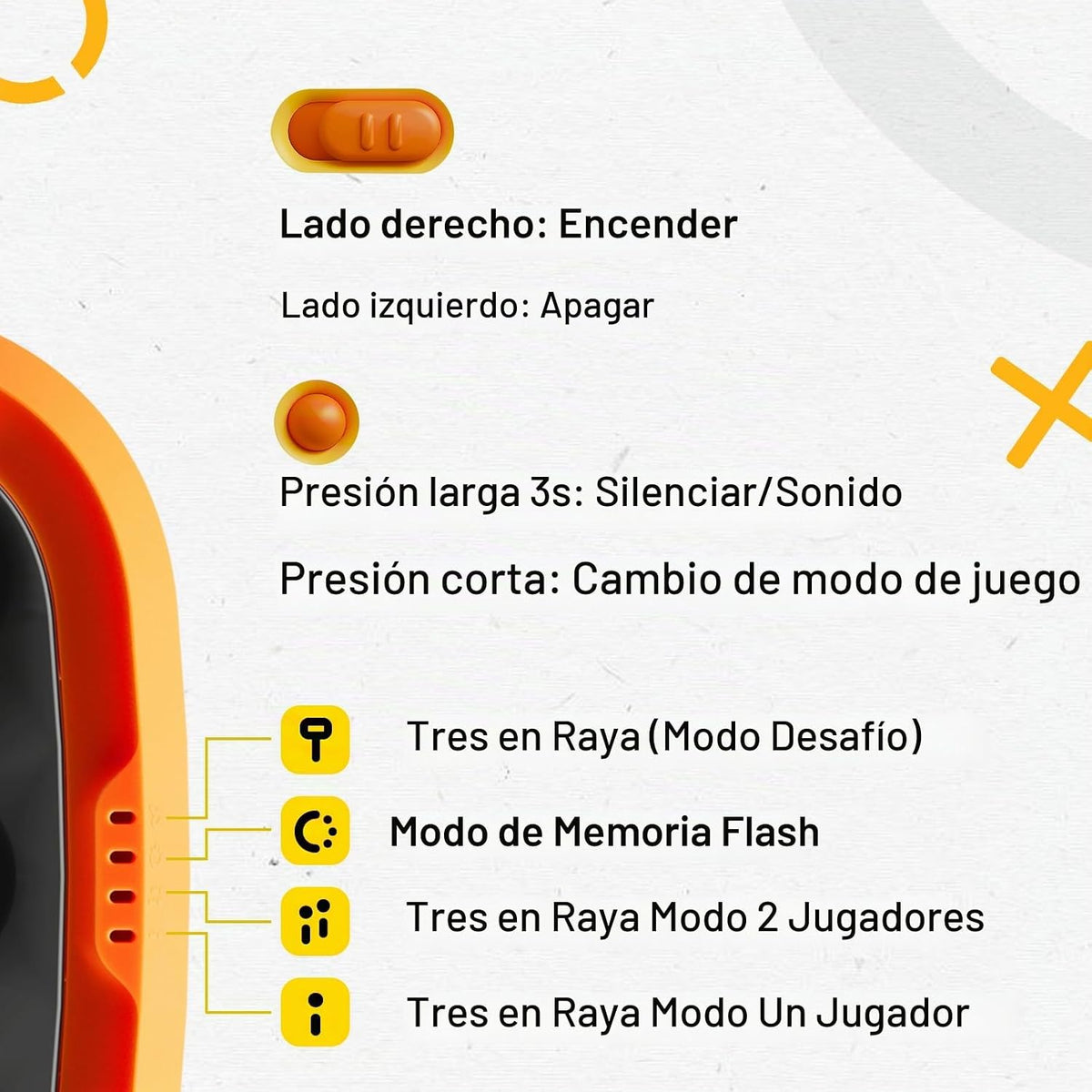 BearHonie Juego de mesa Tic Tac Toe 4 en 1 portátil electrónico de...