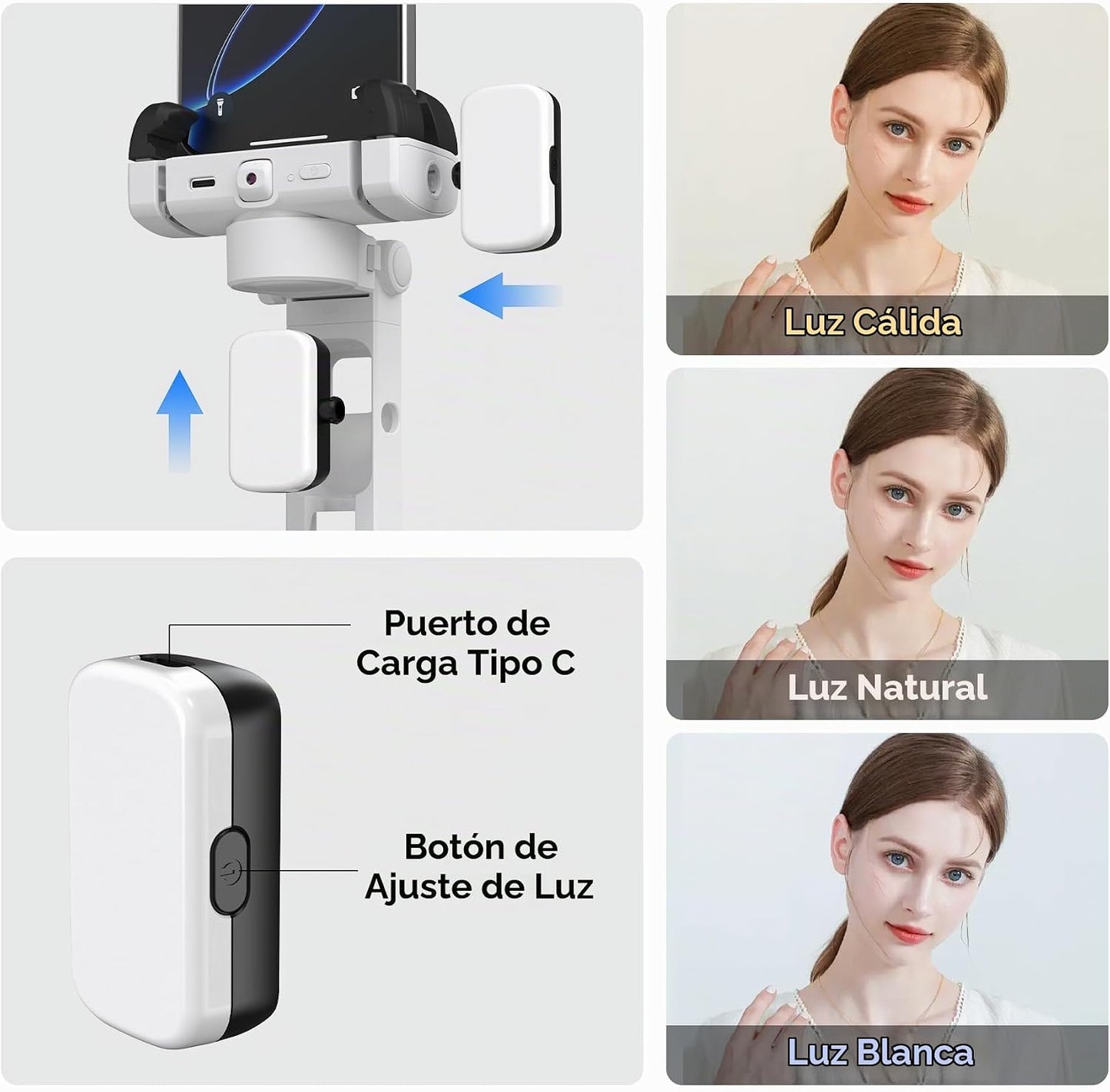 Trípode para selfie con seguimiento facial automático 2026 para iPh...
