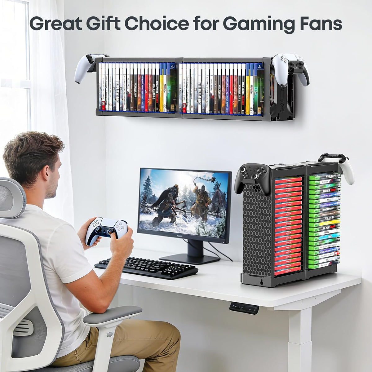 Kytok Estante de disco para videojuegos, torre de almacenamiento de...