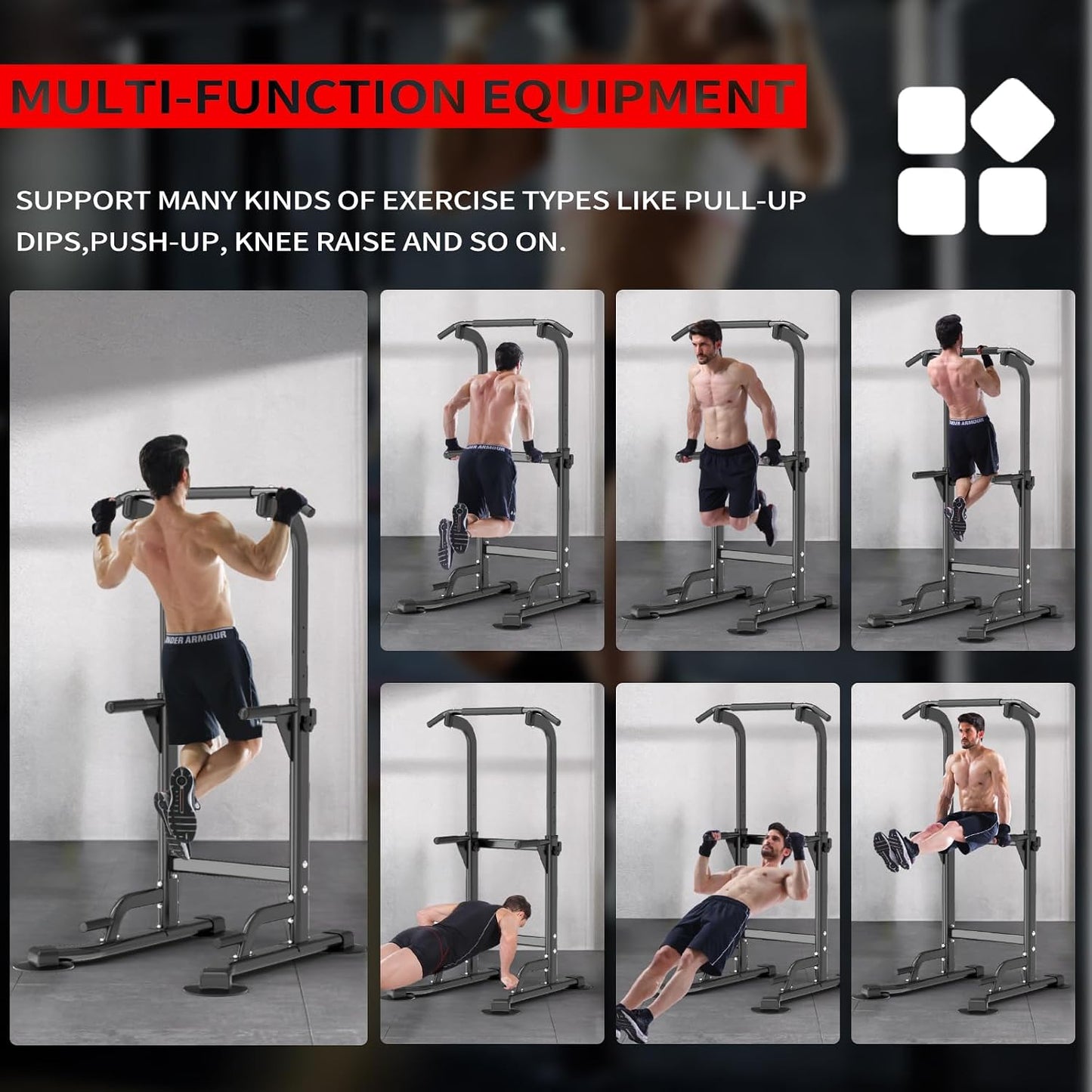 Z ZHICHI Pull-Up Dip Station Pull-Up Chin-Up Capacidad de peso 350LBS