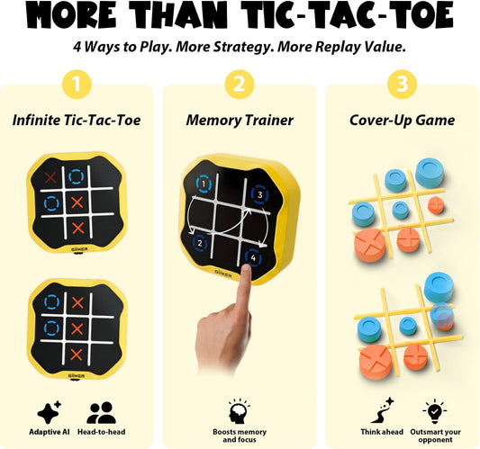 GiiKER Juego Tic Tac Toe Bolt, Juegos de Mano Originales 3 en 1, Ju...