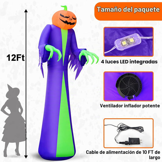 Inflables gigantes de Halloween de 12 pies, decoración de patio con...