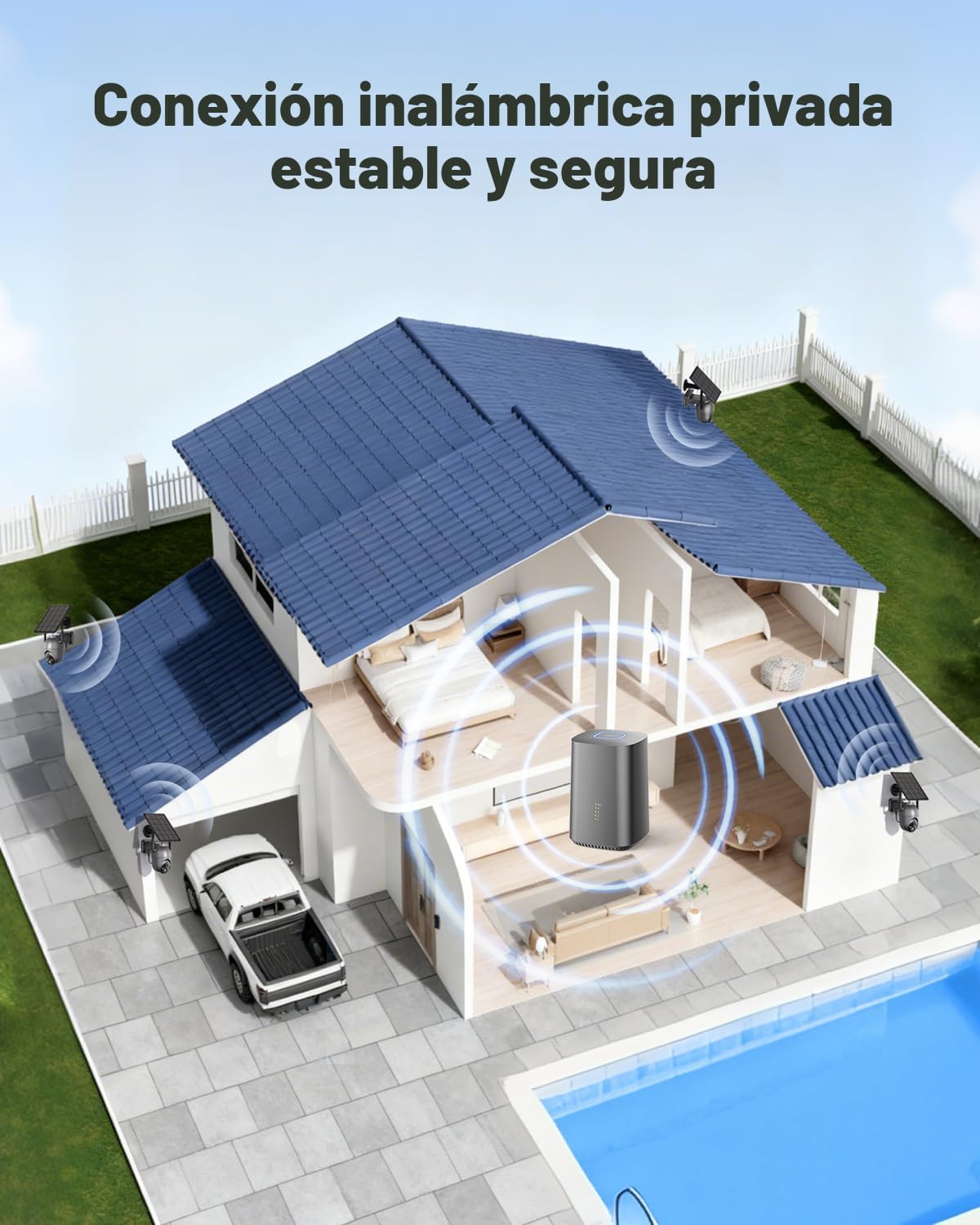 SEHMUA Cámaras de seguridad inalámbricas para exteriores (kit de 4...