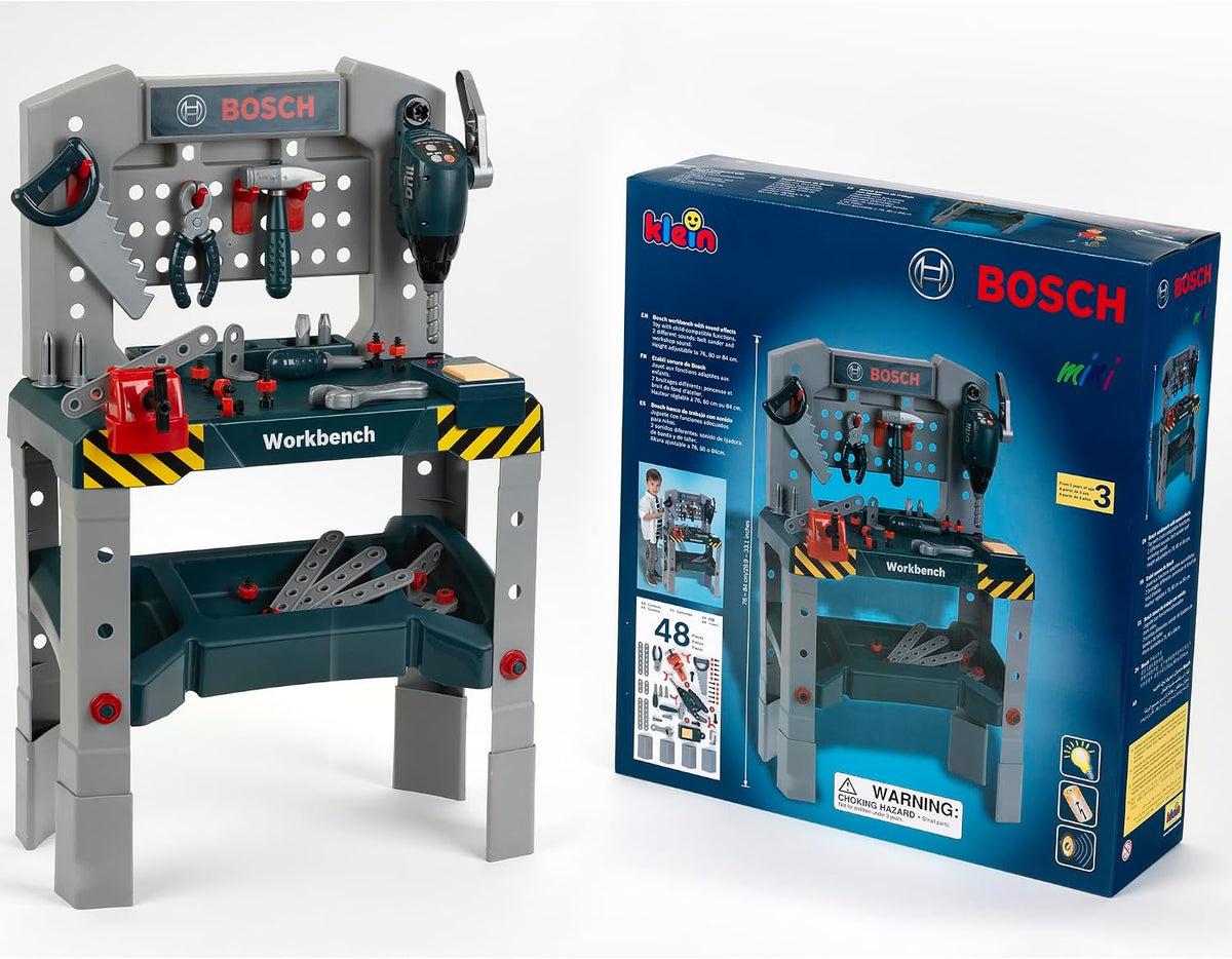 Klein - Banco de trabajo de juguete de altura ajustable Bosch con s...