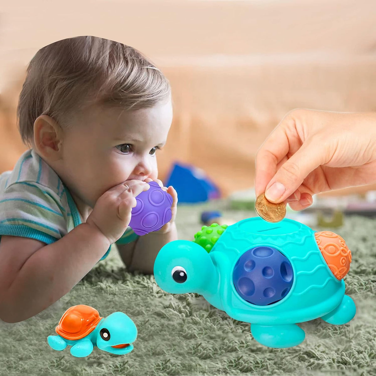 Pelotas sensoriales para bebés de 6 a 12 meses, juguetes Montessori...
