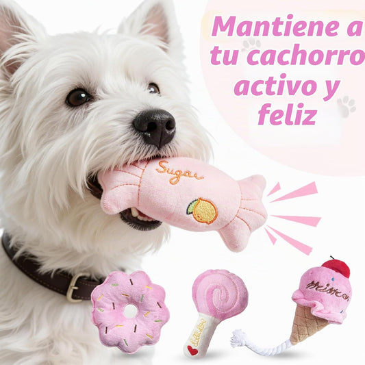 MOSYZEO Juguetes para perros pequeños, bonito juego de juguetes de...