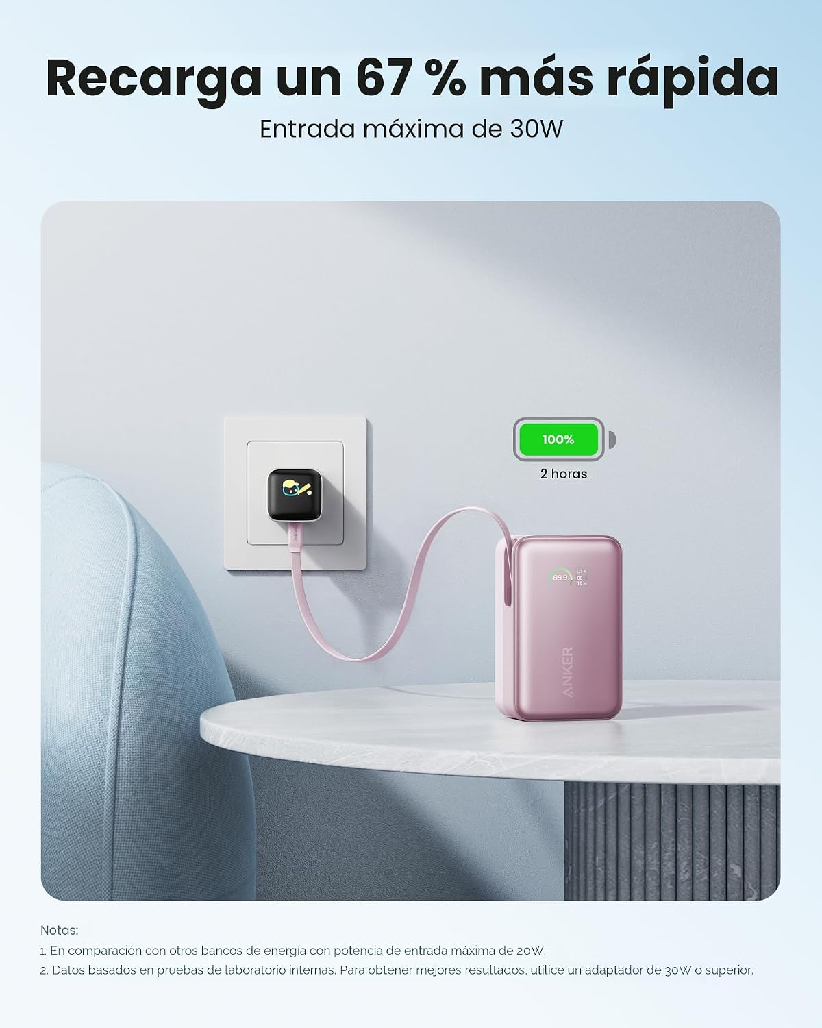 Anker Nano Power Bank, 45W 10,000mAh cargador portátil, paquete de...