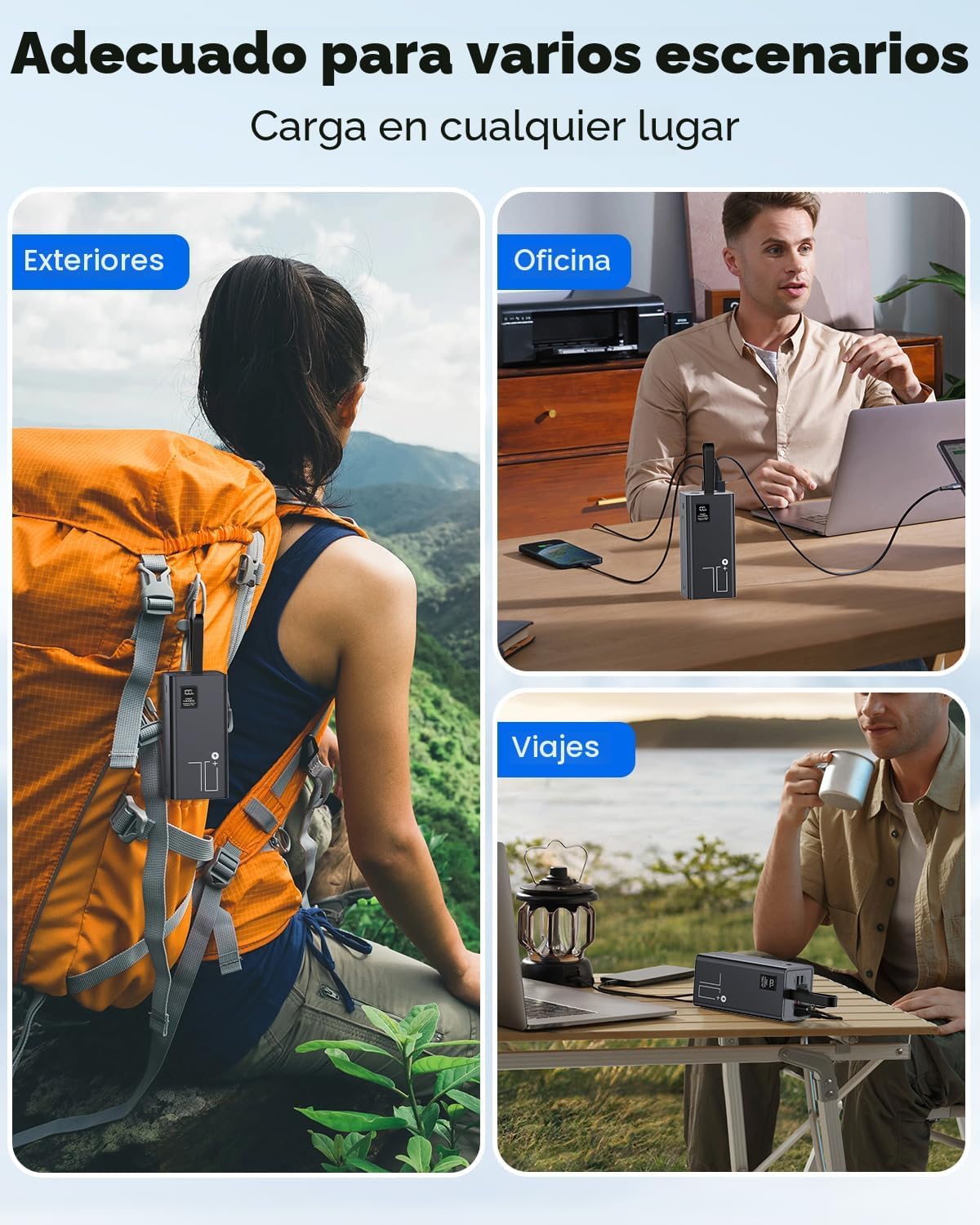 Cargador portátil 70000mAh Power Bank Carga rápida, Batería externa...