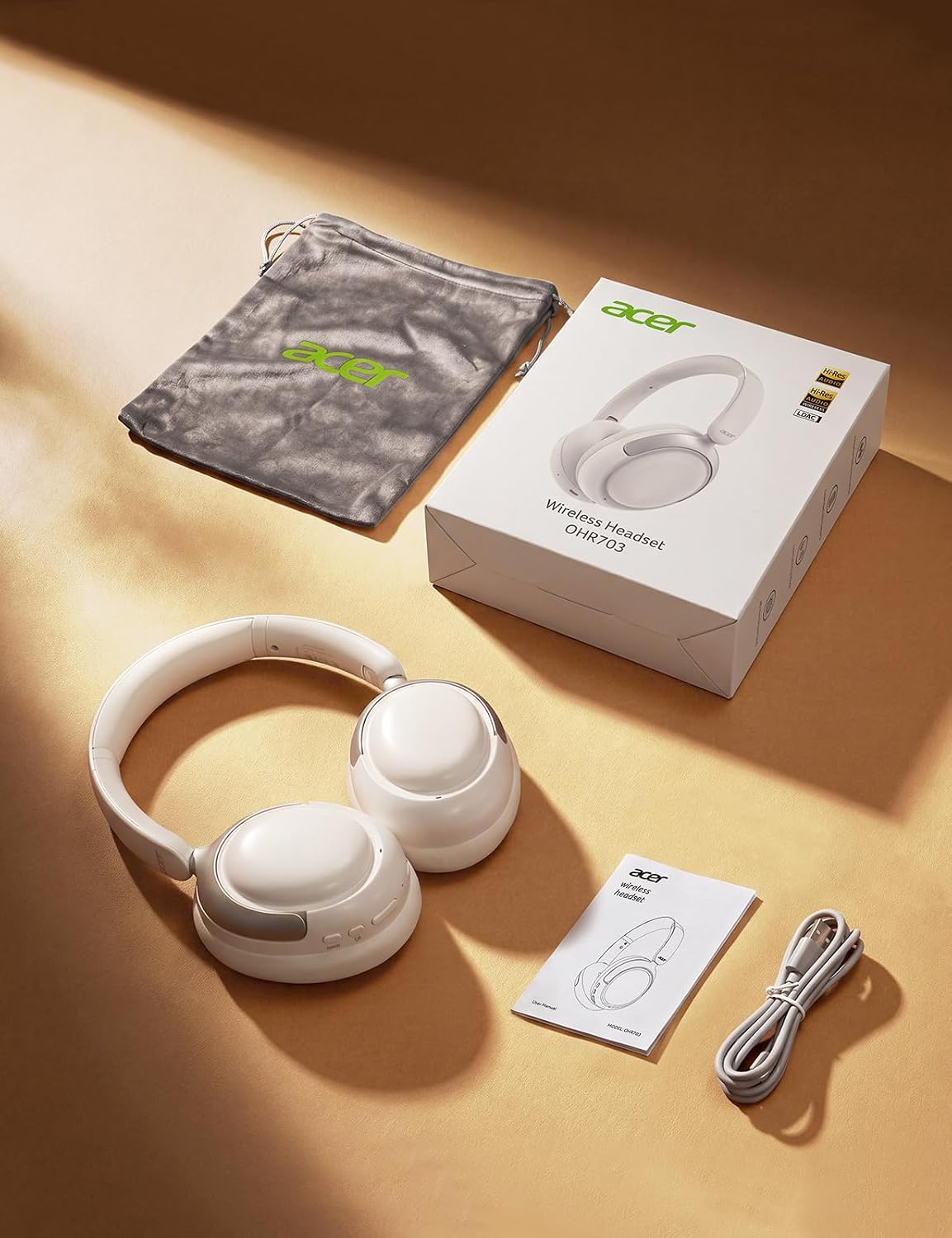 Acer OHR703 - Auriculares con cancelación activa de ruido, Bluetoot...