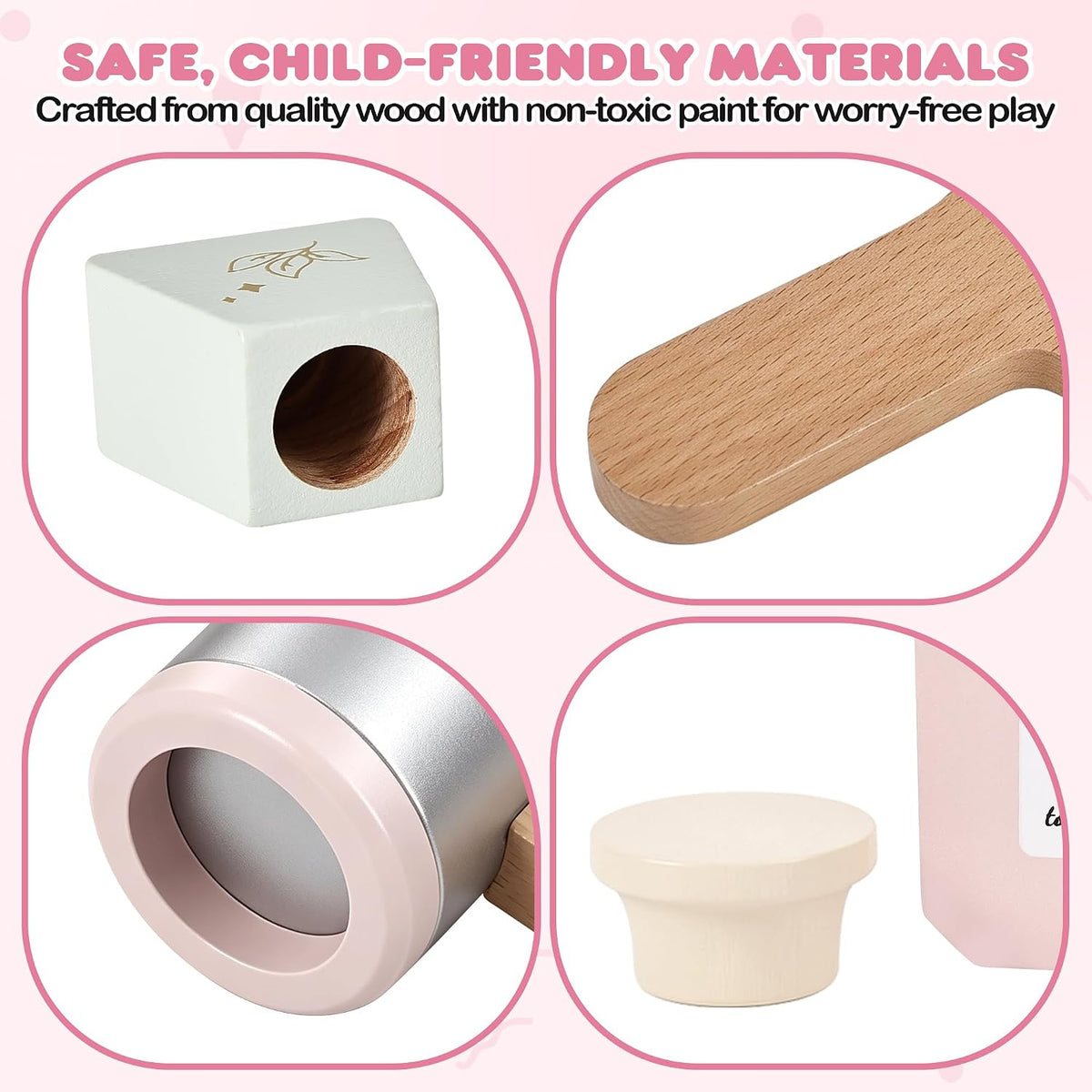 Pithfor Kit de maquillaje de madera para niños pequeños de 3, 4, 5,...
