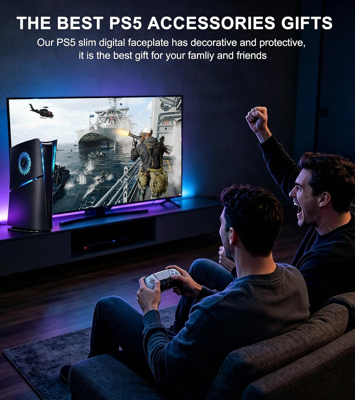 arVin Placa frontal para PS5 Slim Digital Edition con accesorios de...
