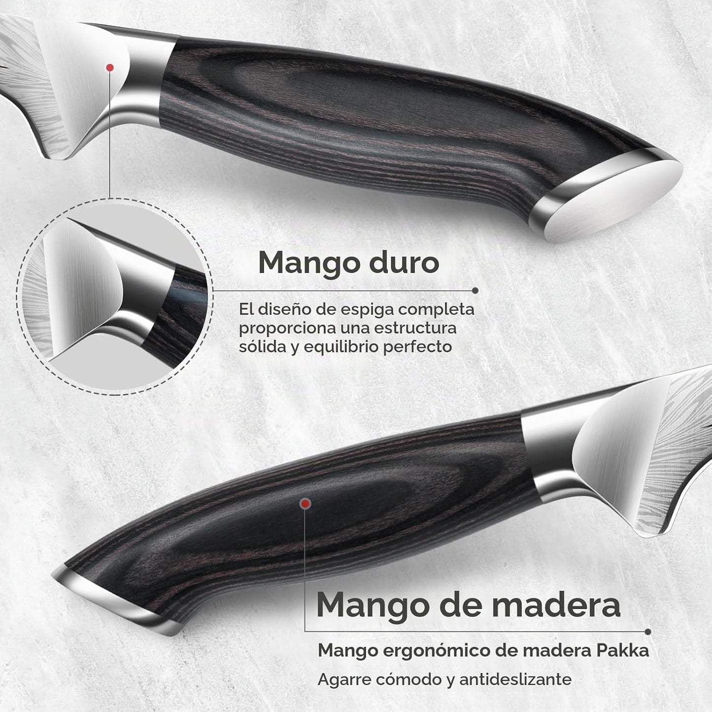 Cuchillo para filete SANMEIHO de 7 pulgadas, cuchillo para deshuesa...