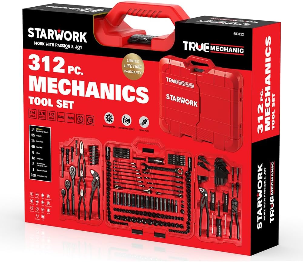 STARWORK TRUE MECHANIC™ Juego de herramientas mecánicas de 312 piez...